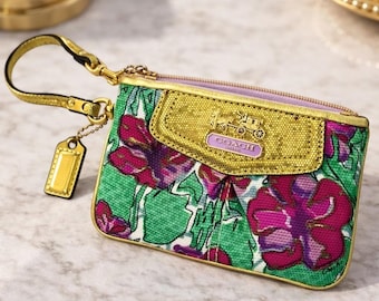 Bracelet vintage COACH de la collection Iris d'Ashley - Imprimé floral avec touches dorées