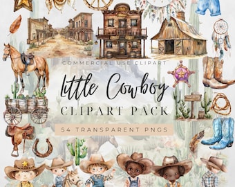 Watercolor Little Cowboy Clipart Bundle, Cute Cowboy Clipart, Wild West Clipart, Baby Western Clipart, Baby Cowboy Clipart, Desert Clipart