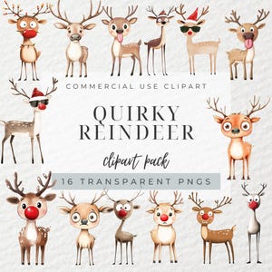 Aquarel eigenzinnige rendieren clipart, grappig rendier, eigenzinnige kerst clipart, rode neus rendieren, grillige kerst, dier, hert, png