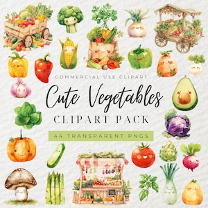 Aquarelles cliparts légume mignon, clipart légumes, clipart ferme, légumes de la ferme, marché de producteurs, alimentation saine, marché de légumes, jardin