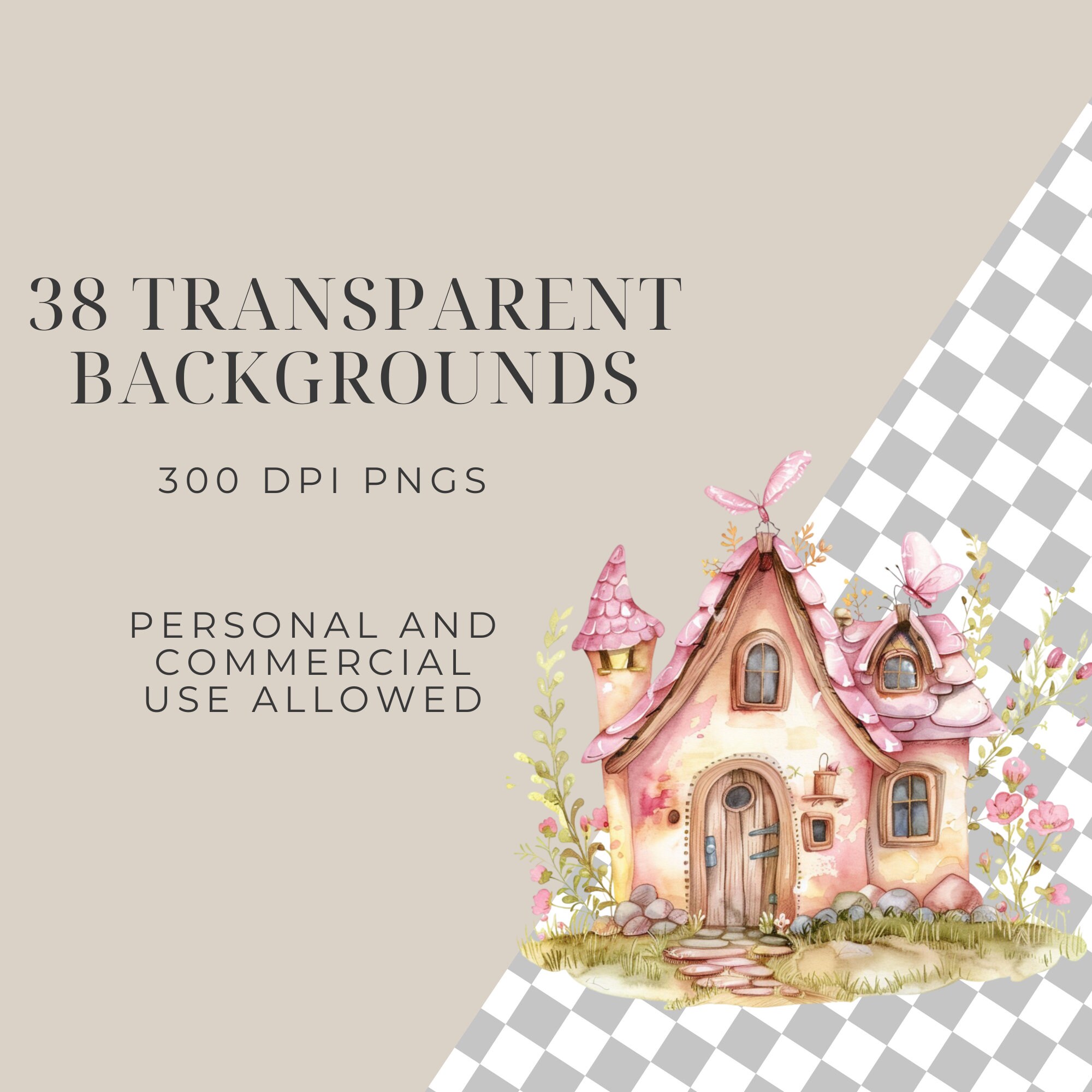 Watercolor Pink Fairy Garden Clipart Bundle, Fairy Clipart, Magical ...
