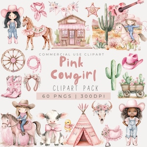 Clipart de Cowgirl Rosa Aquarela, Clipart de Cowgirl Fofo, Clipart de Oeste Selvagem, Clipart de Oeste, Cowgirl Bebê, Botas de Cowgirl, Chá de Bebê PNG