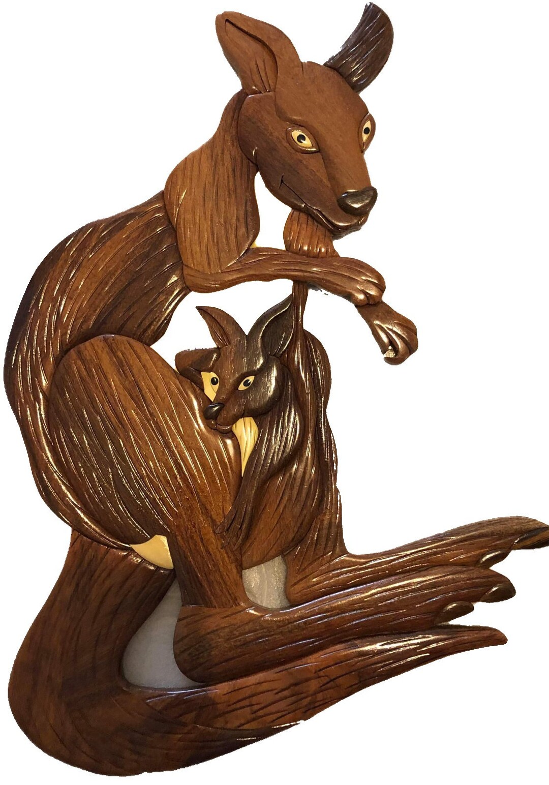 Wooden Kangaroo Wall Art Australian Animal Wood Carving Etsy