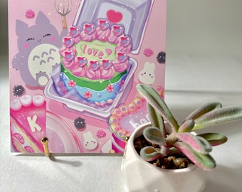 Totoro Lunchbox Cake Art Print | Studio Ghibli Fan Art