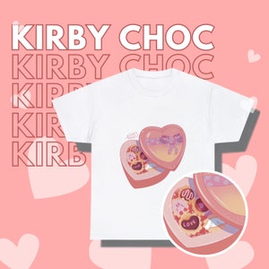 Anniversario Cinnamoroll e Kirby Chocolate box Regalo T-shirt in cotone pesante unisex - Regalo di anniversario per lei, Regalo per lei, Camicia anniversario
