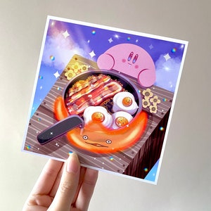 Studio Ghibli Howl’s Moving Castle With Kirby Art Print Fan Art | Free Sticker With Order