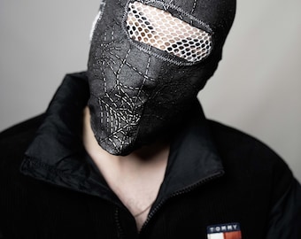 Handmade Balaclava mask, Spider web model skimask ,designer  mask, custom mask, motorcycle mask