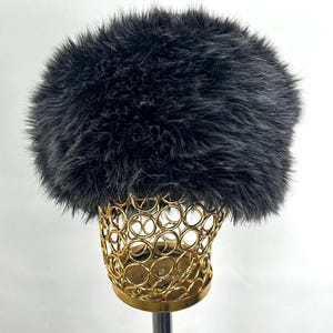 Handmade Black Plush Unisex russian hat, cossack hat, ski hat ,Christmas Gift Idea