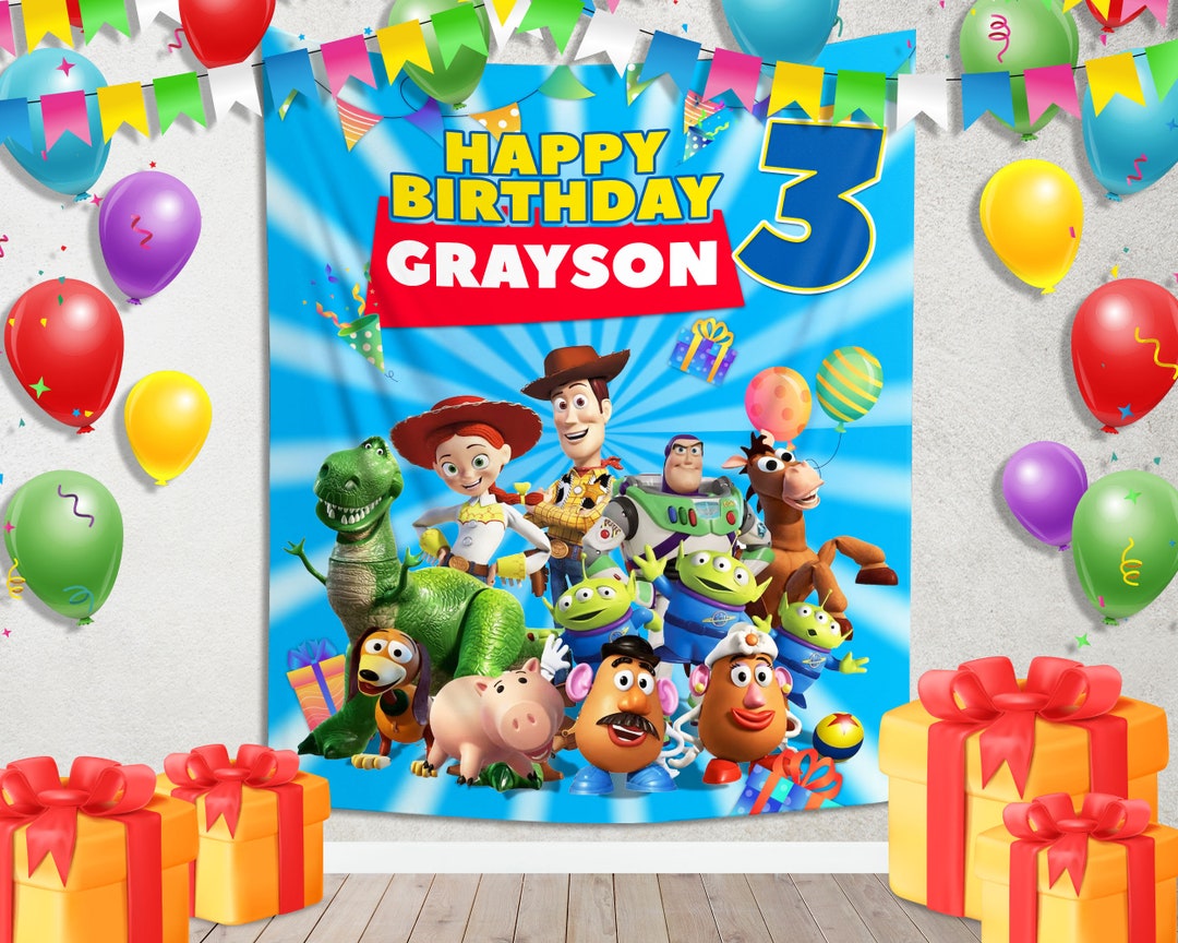 Toy Story Birthday Backdrop/toy Story Birthday Banner/custom Toy Story ...