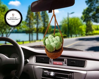 Aeonium Basket Car Hanging Crochet Pattern | Car Accessories | Crochet Car Decor | Car Mirror Hanging Accessories| Crochet Gift |Boo.Crochet