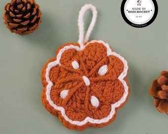 Decorative Brown White Flower For Christmas Tree Crochet Pattern | Crochet Ornament |Christmas Tree Decor |Amigurumi Ornaments | Boo.Crochet
