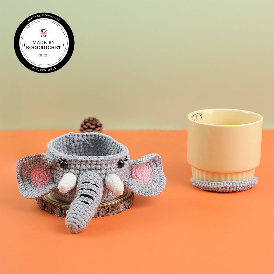 Elephant Coaster Crochet Pattern Home Cute Decor Home Etsy Australia