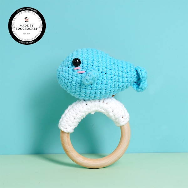Whale Rattle Pattern Crochet | Baby Shower Toy Animal |Rattle Toy Personalized For Baby | Gifts For First Mom | Gifts For Kid | Boo.Crochet