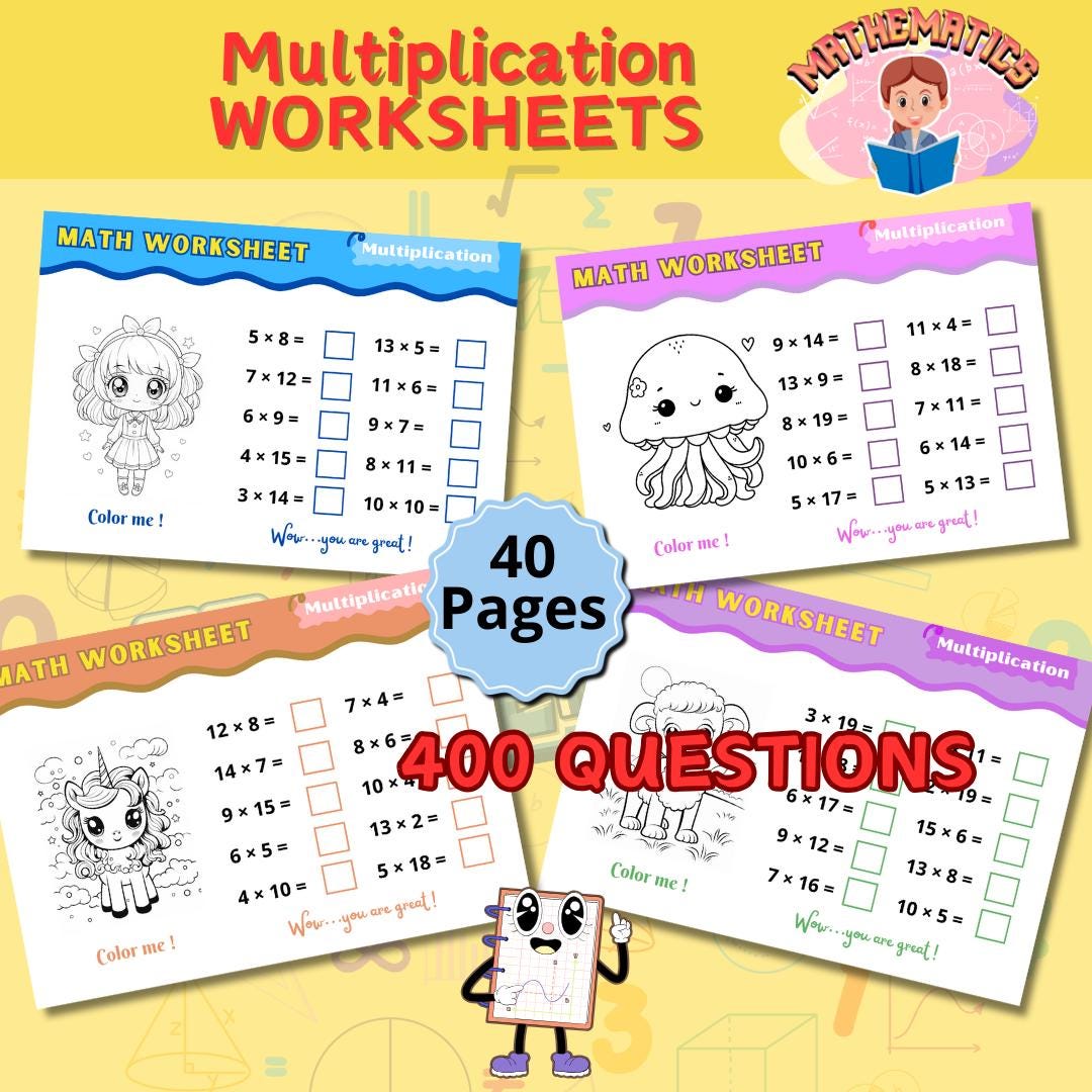 Multiplication Busy Book for Kids, Math Worksheets, Multiplication ...