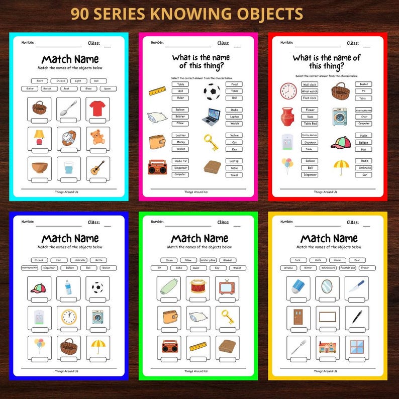 Object Identification Exercise Objects Around Worksheets, Printable Object Identification, Kids Object ...