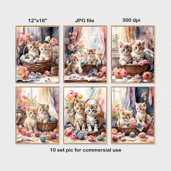 Playful Kittens Digital Prints - High-Quality, Affordable Art for Cat Lovers