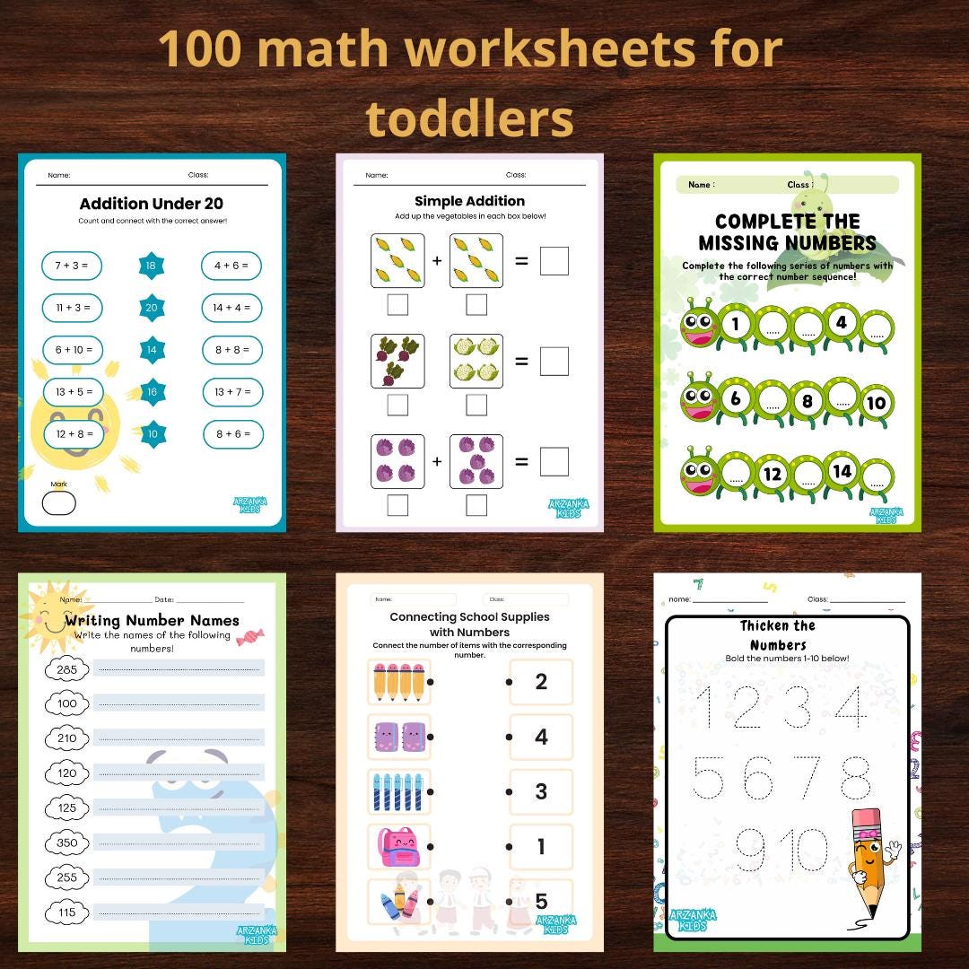 Math Worksheets for Kids, Learning Math Printables, Printable Math ...