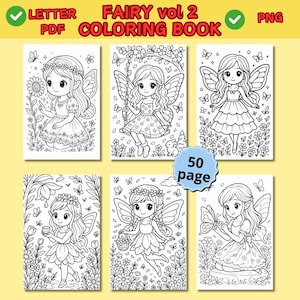 Kawaii Fairy Coloring Pages: 50 Fantasy Designs (PDF & PNG Download