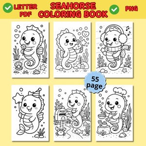 55 seahorse coloring, ocean coloring, sea animal coloring, kawaii seahorse pages, seahorse kids coloring, ocean animal coloring