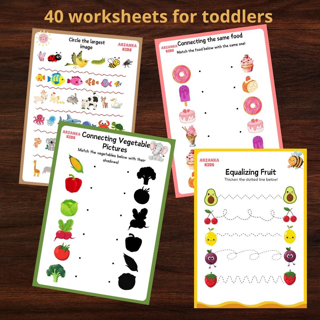 Worksheet Kids, Tracing, Counting, Match Shadow, Match Picture, Match ...