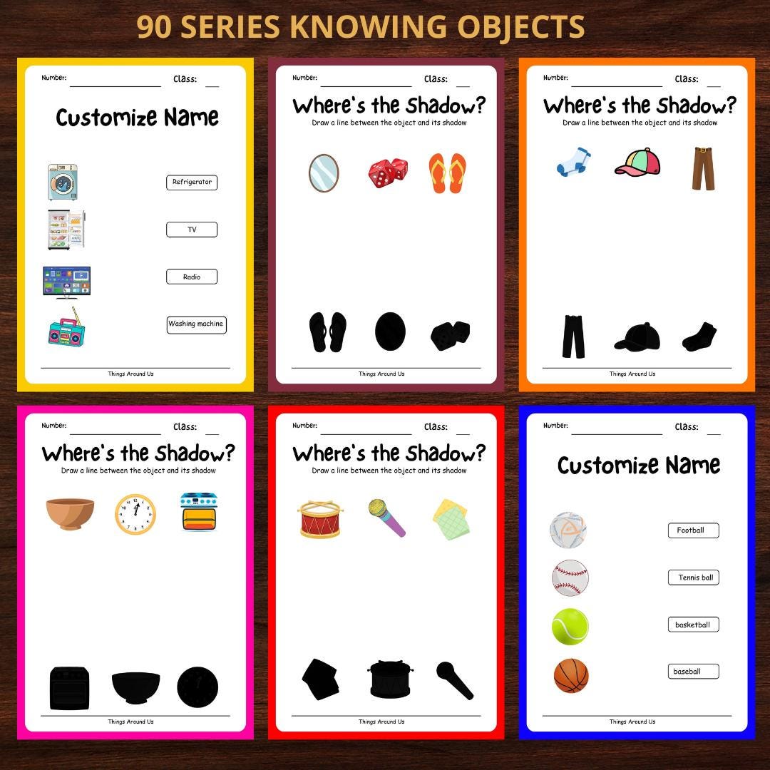Objects Around Worksheets, Printable Object Identification, Kids Object ...