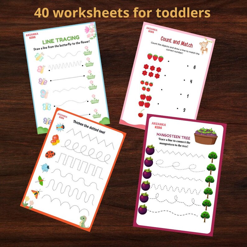 Worksheet Kids, Tracing, Counting, Match Shadow, Match Picture, Match ...