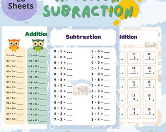 Math Printables, Addition Worksheets, Subtraction Worksheets, Kids Math Activities, Printable Math Sheets, Preschool Math, Learning Math