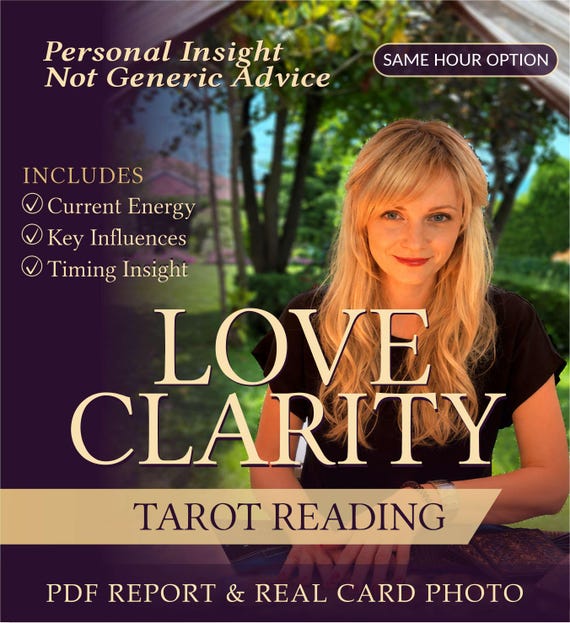 Love Tarot Reading, Relationship Insight, Soulmate Bonds, Partner Guidance (Same Hour Option)