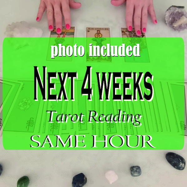 Next 4 Weeks Tarot Reading, 8-Card Spread, Guidance, Weekly Challenges, Weekly Advice, Psychic Reading with Tarot Cards, Same Day Reading