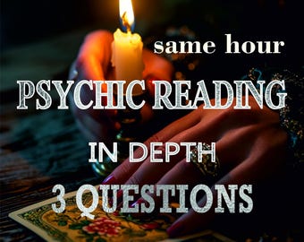 Psychic Reading - Tarot Reading - 3 Cards - Same Hour - Tarot Card Reading - Instant Answers to Your Questions!