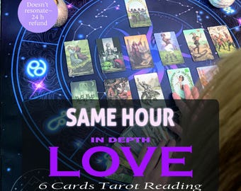 Love tarot reading - 6 cards | psychic love reading | same hour same day | fast medium readings | soulmate reading | detailed reading