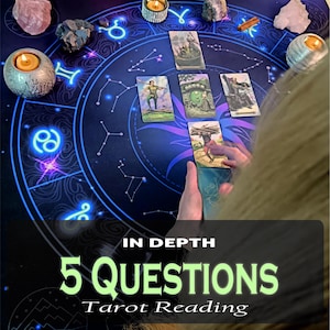 5 vragen Tarotlezen - hetzelfde uur - paranormale lezing op dezelfde dag - tarotkaartlezen - directe antwoorden - liefde Gezinscarrière