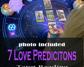 7 Love Predictions Tarot Reading – Insightful 7-Card Spread for Romance, Feelings, Advice & Warnings | Psychic love reading | Same hour