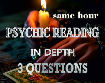Psychic Reading - Tarot Reading - 3 Cards - Same Hour - Tarot Card Reading - Instant Answers to Your Questions!