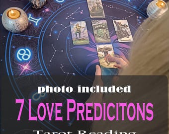 7 Love Predictions Tarot Reading – Insightful 7-Card Spread for Romance, Feelings, Advice & Warnings | Psychic love reading | Same hour