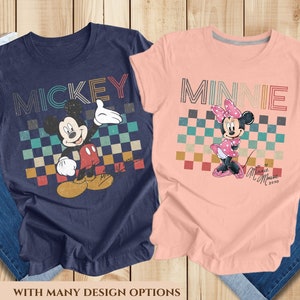 Custom Mickey And Minnie Traditional Portrait Shirts, Mickey & Minnie Mouse Sweet Tees, Mickey and Friends T-Shirts, Couple Matching Shirts