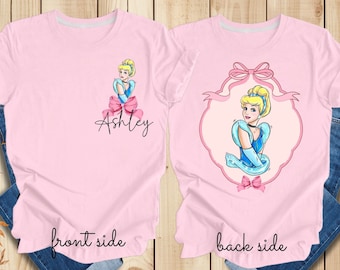 Couquette Disney Princess Shirt, Custom Princess Shirt, Disney Vintage Shirt, Disney Trip Shirt, Disney Belle, Cinderella, Jasmine, Rapunzel