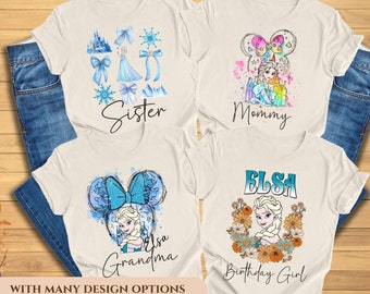 Disney Elsa Shirt, Custom Name Princess Shirt, Personalized Elsa Shirt, Disney Princess Shirts, Disney Girl Shirts, Elsa Birthday Shirt.