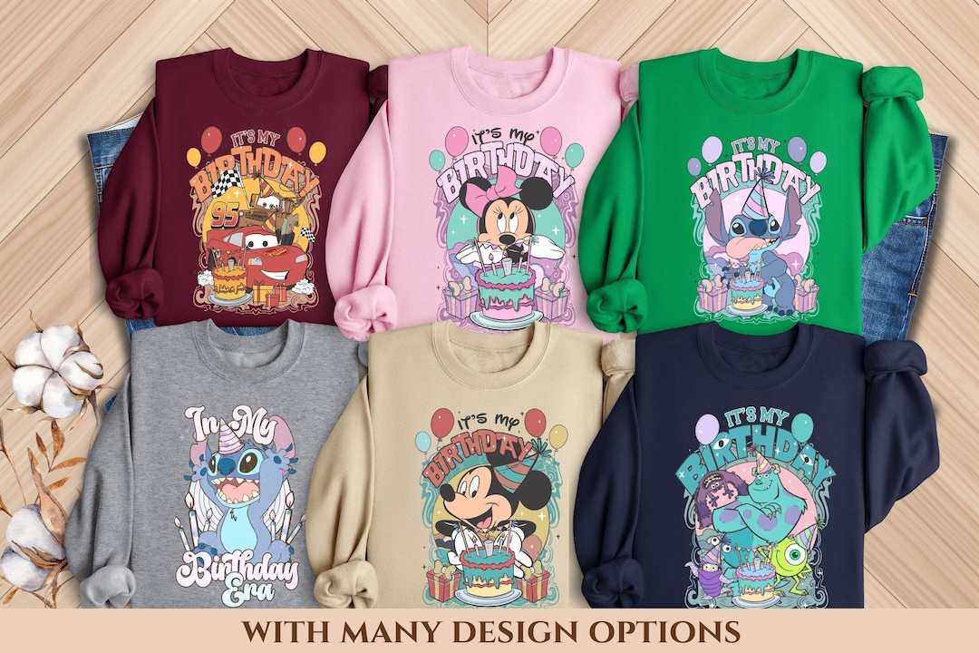 Disney Birthday Kids Sweatshirt, Birthday Princess Sweatshirt, Toddler ...