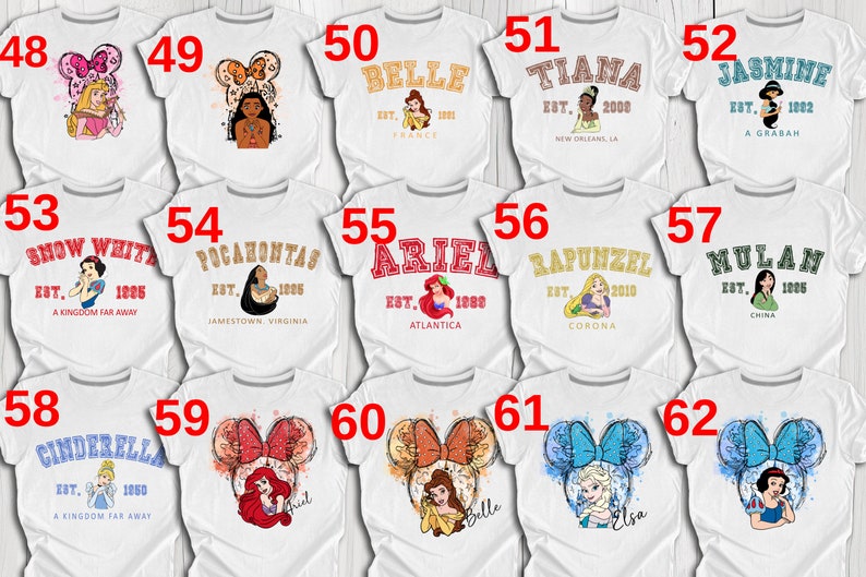 Disney Princesses Shirts, Disney Coquette Rapunzel Shirt, Princess Cinderella, Princess Elsa, Birthday Girl Gift, Disney Princess Tshirt image 5