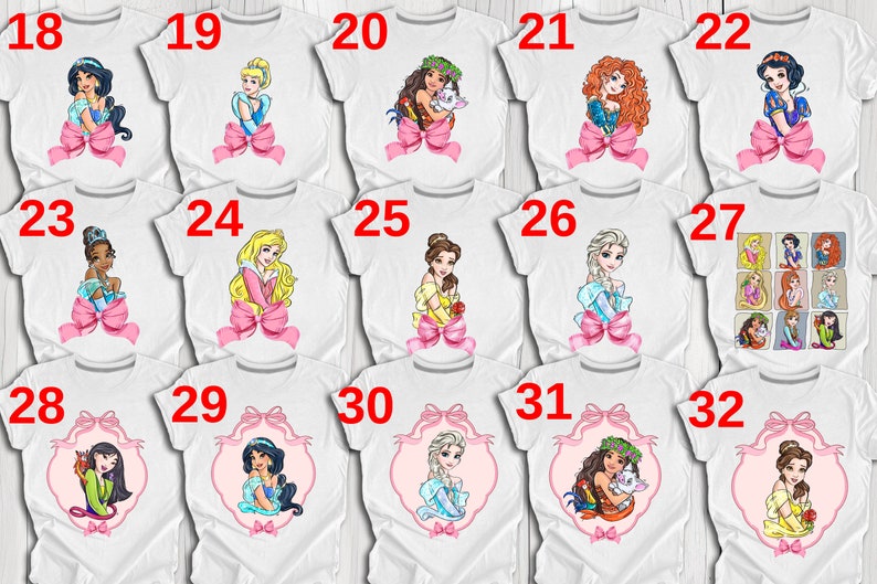 Disney Princesses Shirts, Disney Coquette Rapunzel Shirt, Princess Cinderella, Princess Elsa, Birthday Girl Gift, Disney Princess Tshirt image 3