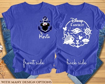 Tow-Sided Disney Cruise Line Mickey and Friends T-shirt, Disney Wish Fantasy Magic Wonder 2024 Matching Tee, Family Cruise Vacation Gift