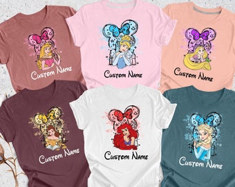 Personalized Disney Princess Shirt, Princess Shirt, Custom Princess Shirt, Princess Cinderella Shirt, Princess Snow White Shirt,Disney Ariel