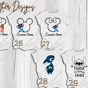 Camiseta "Aquí para los bocadillos", camiseta de Stitch, camiseta de Lilo y Stitch, camiseta de viaje a Disneyland, camiseta de viaje a Disneyworld, camiseta de Stitch para niños, vacaciones imagen 9