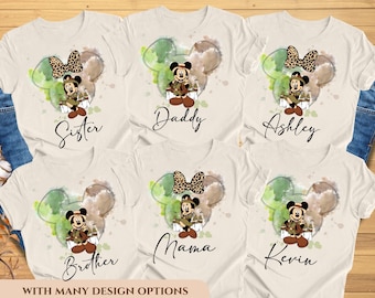 Mickey and Friends Safari Shirt, Personalized Disney Animal Kingdom Shirt, Disney Family Safari Trip Shirt, Animal Kingdom Shirt