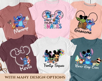 Here For The Snacks Shirt, Stitch Shirt, Lilo And Stitch Shirt, Disneyland Trip Shirt, Disneyworld Trip Shirt, Kids Stitch Shirt, Vacation
