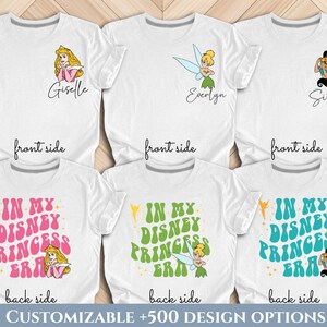 In My Disney Princess Era Shirt, Custom Disney Princesses Shirt, Disney Girls Trip Tee, Disneyland Vacation Shirt, Princess Matching Tee.