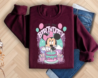 Sudadera Minnie It's My Birthday, camiseta de niña de cumpleaños de Disney, camiseta de cumpleaños de Minnie de Disney, camiseta de viaje de niñas de Disney, viaje de cumpleaños de Disney.