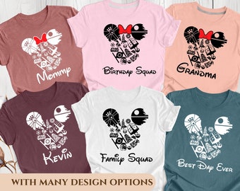 Personalized Star Wars Shirt, Custom Disneyworld Star Wars Shirt, Starwars Mickey Head Shirt, Mickey Ears Star Wars Shirt, Disney Couple Tee