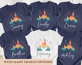 Disney Rainbow Castle Shirt, Disney Vintage ,Disney Family Shirt, Disney Castle Shirt, Disney Retro Shirt,Disneyworld Shirt,Disneyland Shirt